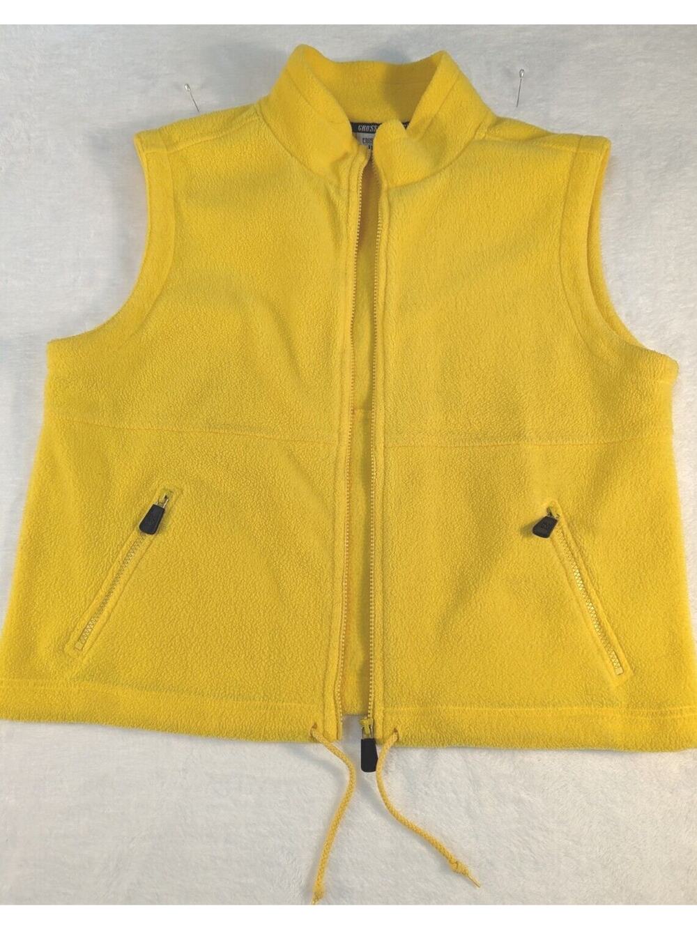 Crossroads Sport Fleece Vest Sz L Butter Yellow Bust 44